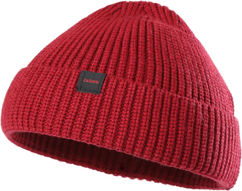 DASMINI Fisherman Beanie Hats for Men Women,Knit Trawler Skull Cap,Watch Cap,Spring Fall Winter Warm Short Hats - Image 1